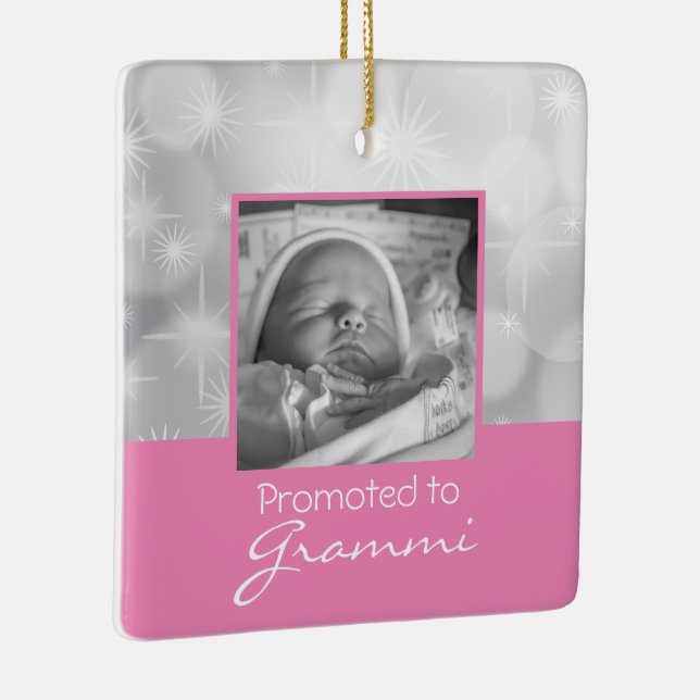 Baby Girl, Grandma First Christmas Photo Ornament (Right)