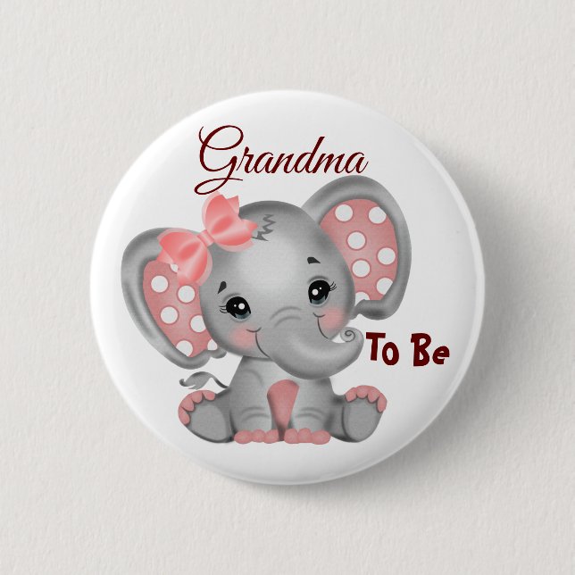 Baby Girl Grandma To Be 6 Cm Round Badge (Front)