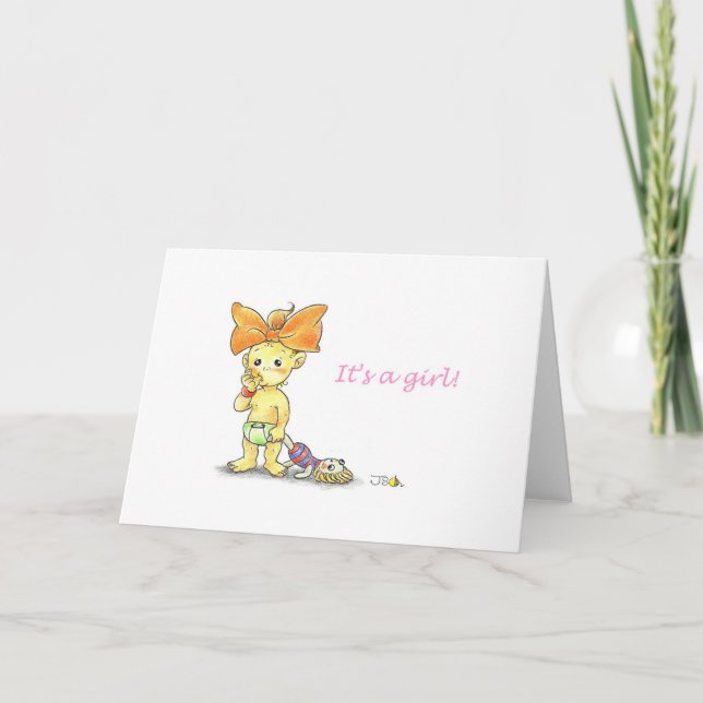 Baby girl Greeting Card (Front)