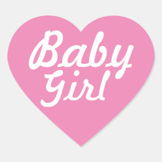 Baby Girl Heart Sticker