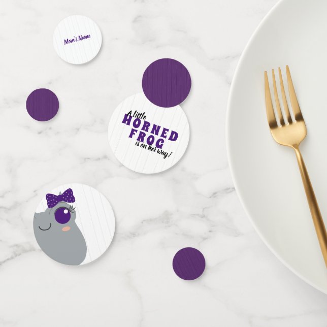 Baby Girl Horned Frog Purple Baby Shower Confetti (Group)