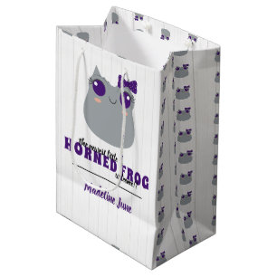 Baby Girl Horned Frog Purple Medium Gift Bag