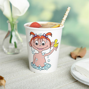 Baby Girl In A Bath Paper Cups