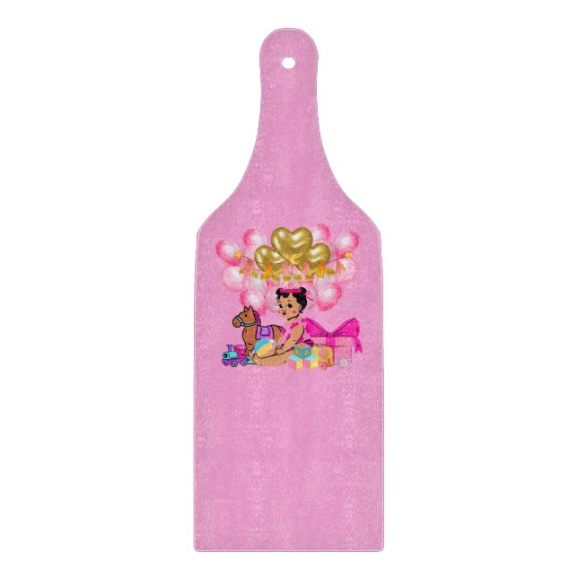 Baby Girl in Pink Cutting Board (Front)