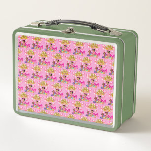 Baby Girl in Pink Metal Lunch Box