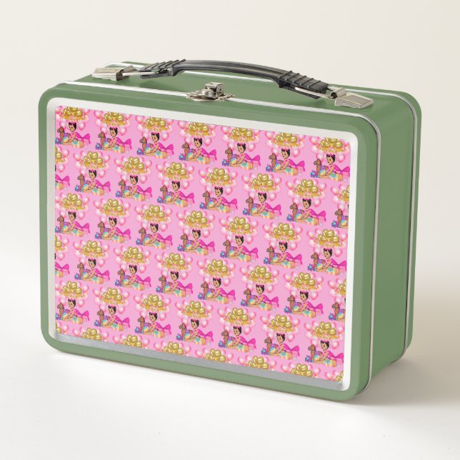 Baby Girl in Pink Metal Lunch Box (Front)