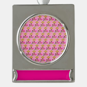 Baby Girl in Pink Silver Plated Banner Ornament