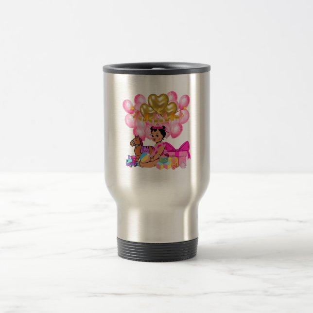 Baby Girl in Pink Travel Mug (Center)