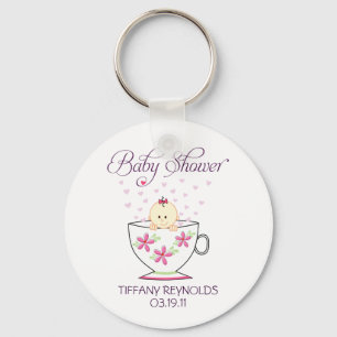 Baby Girl in Tea Cup Keychain