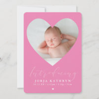BABY GIRL introducing photo cute heart frame pink