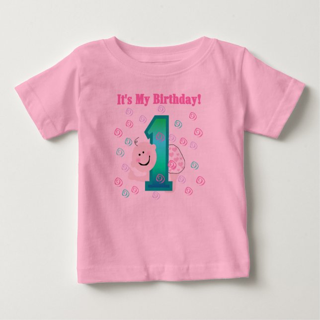 Baby Girl It's My 1st Birthday T-Shirt (Front)