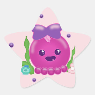 Baby Girl Kawaii Octopus Star Sticker