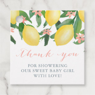 Baby Girl Lemons Baby Shower Thank You Favour Tags