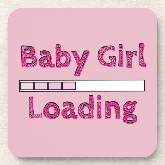 Baby Girl Loading - Fourth Month Coaster (Front)