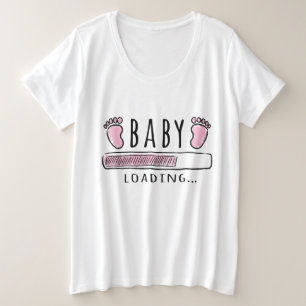 Baby Girl Loading Pregnant Plus Size T-Shirt