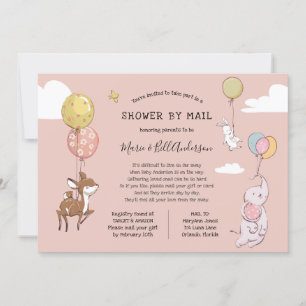 Baby Girl Long Distance Shower by Mail Invitation