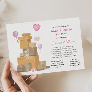 Baby Girl Long Distance Shower by Mail Invitation