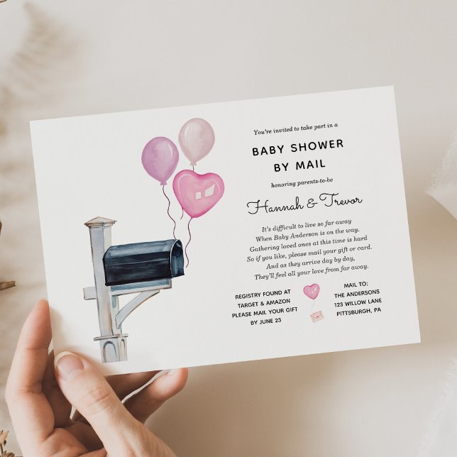 Baby Girl Long Distance Shower by Mail Invitation (Creator Uploaded)