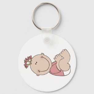 Baby Girl Lying Key Ring
