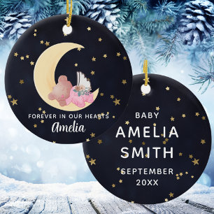 Baby Girl Memorial Forever In Our Hearts Christmas Ceramic Tree Decoration