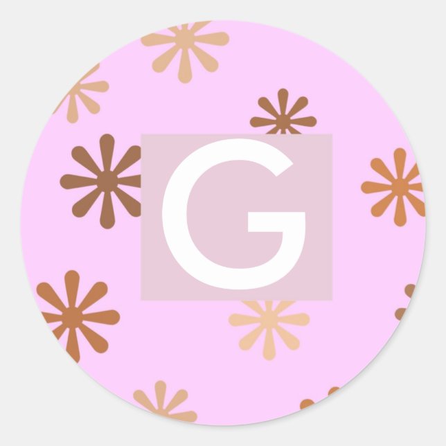 Baby Girl Monogram "G" Stickers (Front)