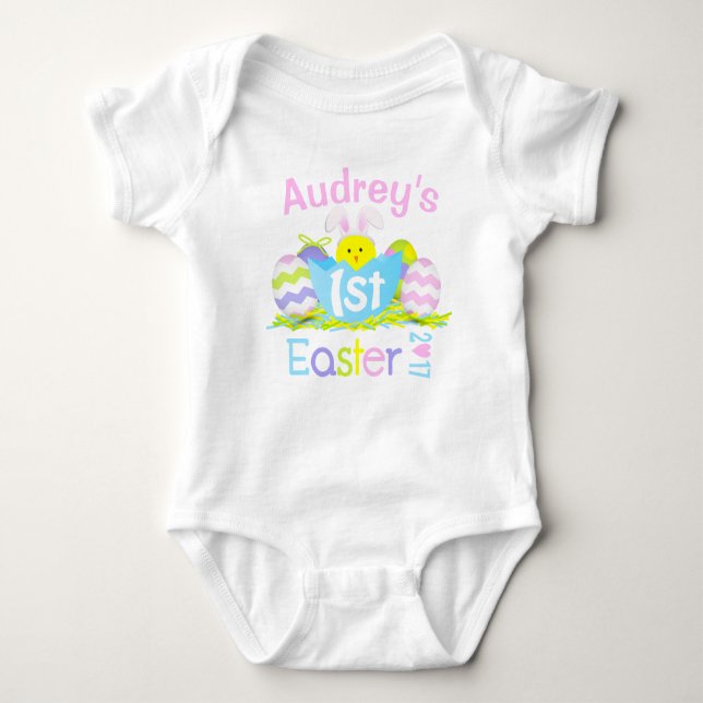 Baby Girl My First Easter Bunny Bodysuit (Front)