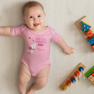 Baby Girl My First Valentine's Day Custom Bodysuit