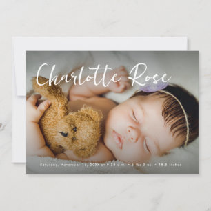 Baby girl Name Modern Custom Photo Birth Stats