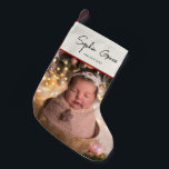 Baby Girl Name & Photo Small Christmas Stocking<br><div class="desc">Baby Girl Name & Photo Small Christmas Stocking</div>