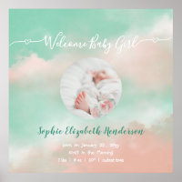 Baby Girl Name Script Birth Stats Newborn Photo