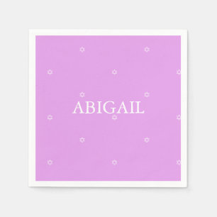 Baby Girl Naming Ceremony Hebrew Jewish Lavender Napkin