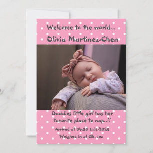 Baby Girl New Arrival Announcement