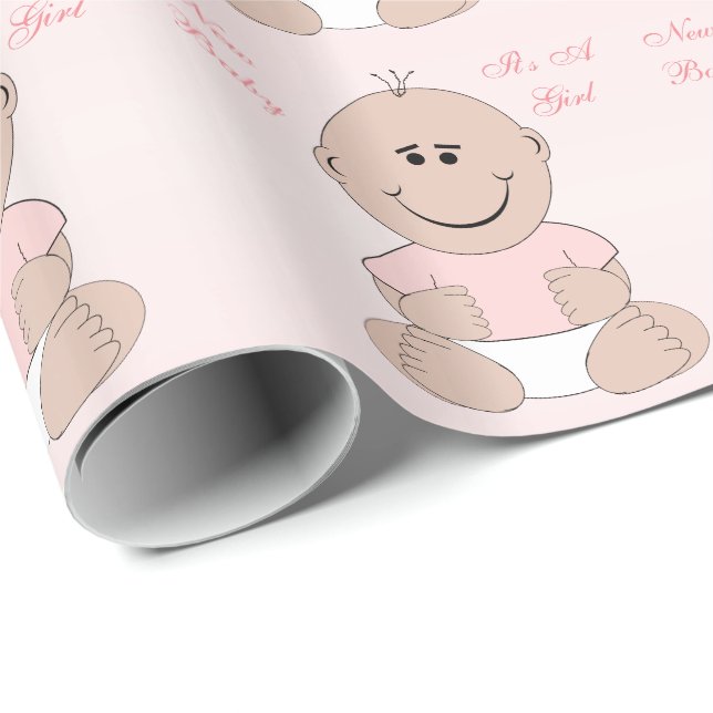 Baby Girl New Born Baby Wrapping Paper (Roll Corner)