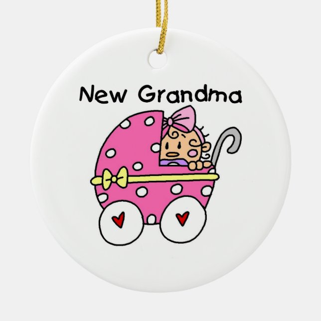 Baby Girl New Grandma Gifts Ceramic Tree Decoration (Front)