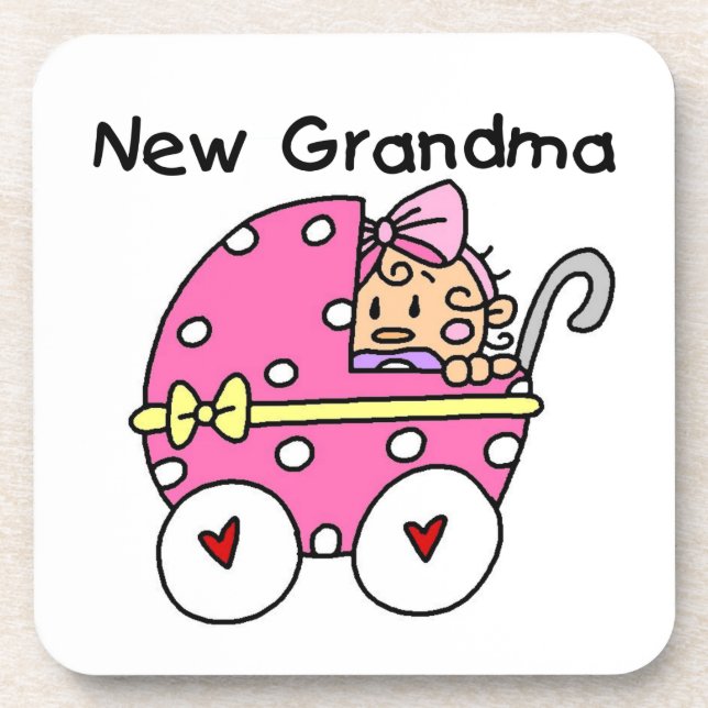 Baby Girl New Grandma Gifts Coaster (Front)