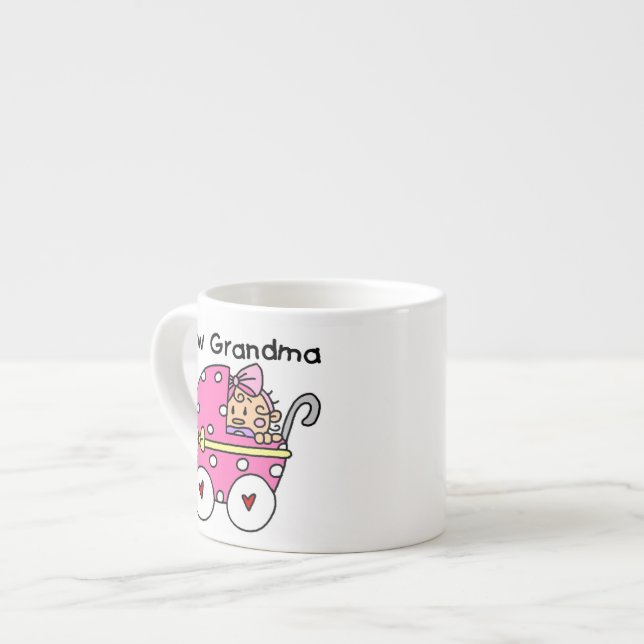 Baby Girl New Grandma Gifts Espresso Cup (Front Left)