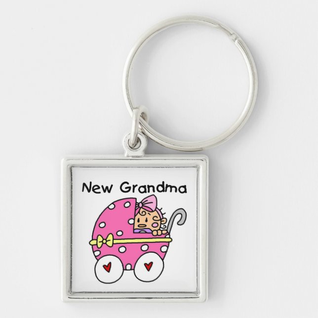 Baby Girl New Grandma Gifts Key Ring (Front)