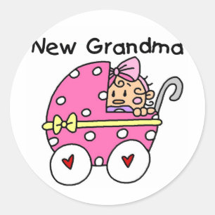 Baby Girl New Grandma T-shirts and Gifts Classic Round Sticker