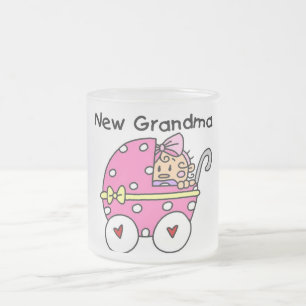 Baby Girl New Grandma T-shirts and Gifts Frosted Glass Coffee Mug