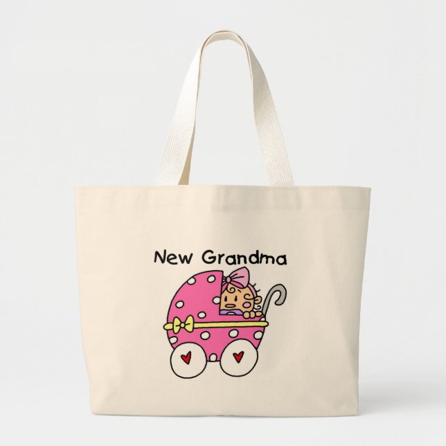Baby Girl New Grandma T-shirts and Gifts Large Tote Bag (Front)