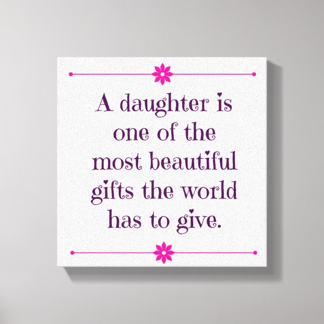 Baby Girl Nursery Canvas Art Quote Baby Girl Quote (Front)
