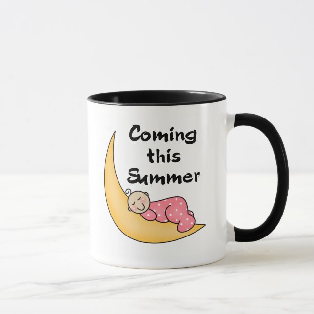 Baby Girl on Moon Summer Mug (Right)