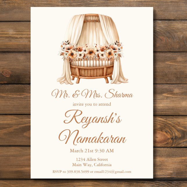 Baby Girl or Boy Namakaran Naming Ceremony  Invitation (Creator Uploaded)