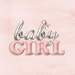 Baby Girl Pacifier Typography Table or Cake Topper Standing Photo Sculpture<br><div class="desc">Cute,  baby girl typography with faux metallic,  script "baby" and faux pink felt "girl" with a pink pacifier dangling down off of baby lettering.  Makes an adorable table top display sculpture or cake topper for a baby shower.  Or cute baby girl's nursery display.</div>