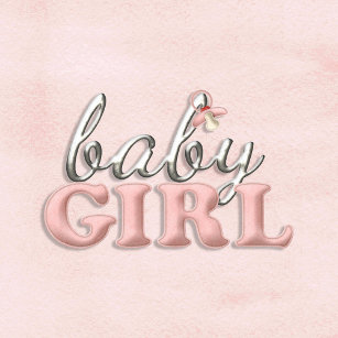 Baby Girl Pacifier Typography Table or Cake Topper Standing Photo Sculpture