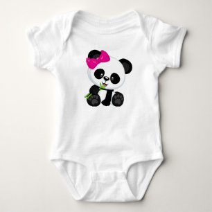 Baby girl panda bodysuit