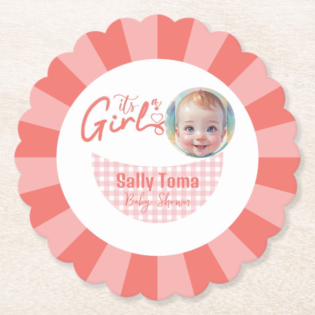 BABY GIRL PAPER COASTER (Front)