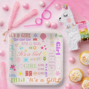 Baby Girl Paper Plate