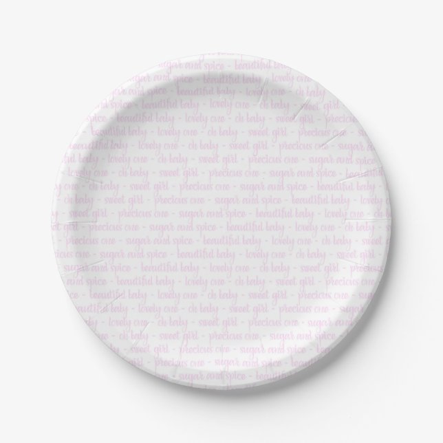 Baby Girl Paper Plate (Front)