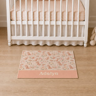 Baby Girl Peach Western Cowgirl Monogram Doormat